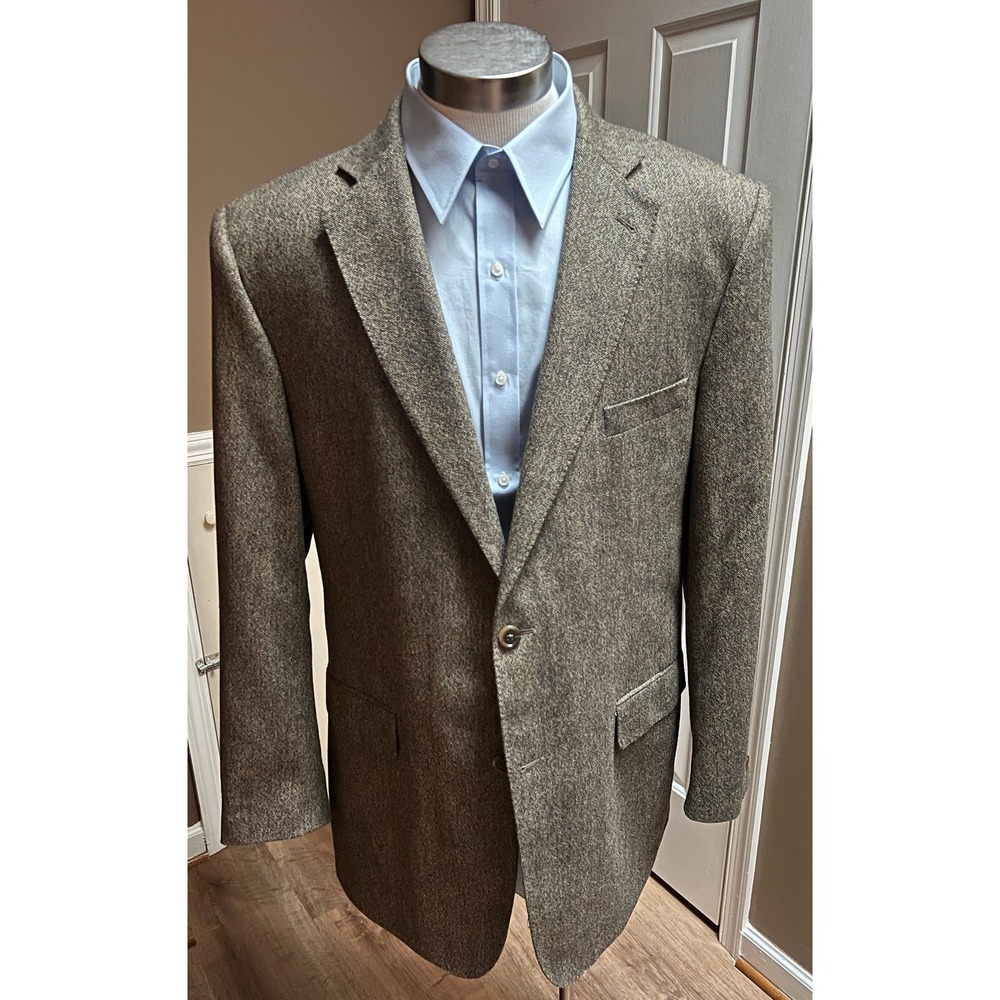 Jos A Bank Wool Cashmere Blend Blazer Sport Coat Mens‎ 44 Long Tweed